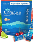 Nello Supercalm Powdered Drink Mix, Cortisol Reducer* and Sleep Aid Supplement, L Theanine, Ksm-66 Ashwagandha, Magnesium Glycinate, Vitamin D 3, No Sugar, Non GMO, On The Go, 20 Ct, Cherry Limeade