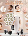 Electric Razors for Women, 7D Electric Shaver for Women, 5 in 1 Lady Shavers, Wet/Dry Bikini Trimmer, Rechargeable Facial Hair Removal, Painless Face Razor for Arms Legs Armpit Pubic Area
