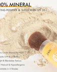 Mineral Powder Sunscreen Setting Makeup - SPF 35 Brush On Sunscreen for Face & Scalp & Hair, Natural Matte Loose Finishing Powder, Oil Control Lightweight Breathable (#02 Translucent)