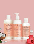 SheaMoisture Moisturize and Define Shampoo, Conditioner and Styling Milk for Curly Hair Care Coconut and Hibiscus with Shea Butter and Coconut Oil