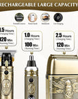 Electric Shaver Razor,T-Blade Beard Trimmer Nose Hair Trimmer Shaver Set,Cordless RechargeableBarber Clippers,Professional Hair Clippers Kit with LCD for Men
