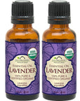 US Organic 100% Pure Lavender Essential Oil, Directly sourced from Bulgaria, USDA Certified Organic, Undiluted, for Diffuser, Humidifier, Massage, Skin, Hair Care, Non GMO, 30 ml 2 Pack