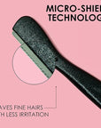 Japonesque Brow Touch Up Razors with Ultra-Sharp Stainless Steel Blades, for Removal of Unwanted Facial Hair and Peach Fuzz, Protective Blade Cover for Safe Storage Included