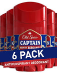 Old Spice Antiperspirant Deodorant for Men, 24/7 Sweat & Odor Protection, 24/7 Lasting Freshness, Invisible Solid, Captain with Bergamot Scent, 2.6 oz (Pack of 6)