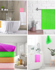 UJFQBH 4 Pieces African Net Sponge African Net Long Net Bath Sponge Exfoliating Shower Body Scrubber Back Scrubber Skin Smoother,Great for Daily Use (Purple, Orange, Green, Pink)