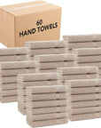 Arkwright Bathroom Hand Towels Set of 6 - (Bulk Case of 60) Super Soft 100% Cotton, 600 GSM Quick Dry & Absorbent, Luxury Bath Essentials for Hotels, Spa, Hosts, and Vacation Rentals, Latte Beige