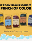 GOSHI Exfoliating Shower Sponge - Rip-Resistant, Rapid-Drying Exfoliating Bath Sponge for All Skin Types - Indigo Blue - Made in Japan