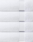 Infinitee Xclusives Luxury 100% Ring-Spun Cotton White Bath Towels Set of 4 (27x54 inches) – Soft, Absorbent & Quick-Drying Towels for Bathroom, Gym, Spa & Hotel Use (Brilliant White, Bath Towels)