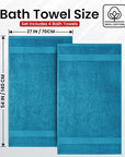 Infinitee Xclusives Luxury 100% Ring-Spun Cotton Bath Towels Set of 4 (27x54 inches) – Soft, Absorbent & Quick-Drying Towels for Bathroom, Gym, Spa & Hotel Use (Serene Teal, Bath Towels)