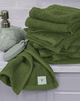 Tens Towels Pack of 60 Washcloths, 12 x 12 Inches, Lighter Weight, Quick to Dry, Super Soft & Absorbent, Gentle Face Towels, Hotel Quality, Perfect for Bathroom, Gym, Spa (Forest Green, 60 Pack)