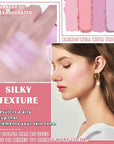 4 Colors Blush Palette for Cheeks - Face Matte Contour Makeup Palette, Buildable Shimmer Facial Cheek Blusher Shades, Blendable Cosmetic With Brush 02