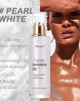 Shimmer Body Oil-Pearl White Face Brighten Glow Pearl