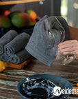 100% Cotton Washcloths Set 13” x 13” | Dark Grey Towels | Set of 12 Ultra Soft and Highly Absorbent Washcloths Sets for Bathroom, Gym, Hotel, Spa | Machine Washable Face Towel
