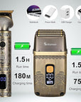 T-Blade Hair Trimmers & Electric Shavers for Men Foil Shaver Beard Trimmer Men's Grooming Kit with Triple Blades Cordless