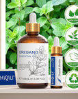 HIQILI 100 ML Oregano Essential Oil, 100% Pure Natural Oregano Oil for Diffuser, Skin, Cleaning - 3.38 Fl Oz