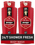 Old Spice Refreshing Body Wash for Men, 3X Defense, 24/7 Shower Fresh with Long Lasting Scent, Red Collection, Swagger with Cedarwood Scent, 24 oz (Pack of 2)