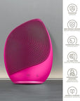 GESKE SmartAppGuided™ Sonic Facial Brush 5 in 1 | Vibrating Electric Facial Cleansing Brush | Soft Silicone Brush | Professional Facial Cleanser | Skin Cleanser & Exfoliator | Face Massager