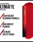 Maybelline Color Sensational Ultimatte Matte Lipstick, Non-Drying, Intense Color Pigment, More Ruby, Ruby Red, 1 Count