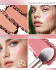 8 Colors Blush Palette, Smooth Blendable Powder Blush, Buildable Facial Cheek Blusher, Matte Blush Palette Makeup For Women, Waterproof Long-lasting Makeup Palette with Brush