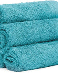 100% Cotton Washcloths Set 13” x 13” | Teal Blue(Turquoise) Towels | Set of 6 Ultra Soft and Highly Absorbent Washcloths Set for Bathroom, Gym, Spa | Machine Washable Face Towel