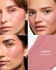 Saie Dew Liquid Blush for Cheeks - Hydrating Cream Blush Stick with a Blendable + Buildable Formula - Skincare Infused Dewy Cheek Tint for a Natural Flush - Glowy Makeup Essential - Lady (.40 oz)