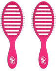 Wet Brush Speed Dry Hair Brush - Pink - Vented Design and Ultra Soft HeatFlex Bristles Are Blow Dry Safe With Ergonomic Handle Manages Tangle and Uncontrollable Hair - Pain-Free (Pack of 2)