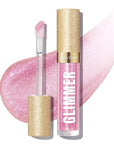 Revlon Super Lustrous Glimmer Gloss, Non-Sticky Lip Gloss, High-Shine Finish, Plant-Based Glitter, 002 Pink Prisma, 0.13 fl oz