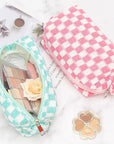 Pazimiik checkered makeup bag for
