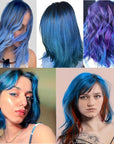 Blue Hair Color Wax, Natural Hairstyle Wax 4.23 oz, Temporary Hairstyle Cream for Party, Cosplay, Halloween, Daily use, Date, Clubbing (Blue)