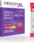 MemoryXL, Magnesium L-Threonate: Brain Supplement for Memory & Focus; Magtein®, Phosphatidylserine, Vitamin Mix. Improves Memory Focus Attention Learning & Logic. 0 Sugar, 0 cal, 30pk Cranberry Lemon