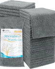 Orighty Washcloths Bulk Towel Sets 50 Pack, Highly Absorbent and Super Soft Microfiber Fingertip Towels, Multi-Purpose Wash Cloths for Bathroom, Hotel, Gym, and SPA, 12x12 Inch, Grey