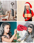 MSDADA New Hair Chalk Comb Temporary Hair Color Dye for Girls Kids with Light Color Hair, Washable Hair Chalk for Girls Age 4 5 6 7 8 9 10 Birthday Cosplay DIY, Christmas, New Year (Black & White)