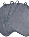 Makeup Remover Cloths for Face, Eye, Lips - Reusable Makeup Remover Pads Soft Microfiber Facial Cleansing Cloths 8 x 8 inch 6 Pack (Gray)