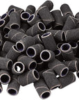 PANA 100 Pieces Nail Sanding Bands Professional Nail Manicure Great Fit for Nail Drill Bits for Acrylic Nails (180 Grit, Black)