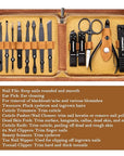 FAMILIFE Manicure Set, Professional Manicure Kit Nail Clipper Set Stainless Steel Pedicure Tools Kit with Leather Travel Case for Women Girl Men (Brown)