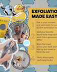 GOSHI Exfoliating Shower Towel - Rip-Resistant Exfoliating Washcloth for All Skin Types - Made in Japan