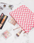 Pazimiik knitted checkered makeup bag