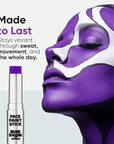 Blue Squid PRO Purple Face Paint Stick - Waterproof Body Paint for Adults & Kids Colored Eye Black Baseball, Eyeblack Softball -Hypoallergenic Twist-Up Non-Toxic Makeup Stick for Cosplay, Sports & SFX