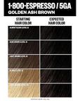 IGK Permanent Hair Dye Color Kit | 5GA 1-800 Espresso - Golden Ash Brown | 100% Gray Color Coverage + Strengthen + Shine | Ammonia Free