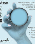 Mehron Makeup Paradise Makeup AQ Pro Size | Stage & Screen Performance, Face & Body Painting, Beauty, Cosplay, and Halloween | Water Activated Face Paint, Body Paint 1.4 oz (40 g) - Light Blue