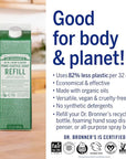 Dr. Bronner's - Pure-Castile Liquid Soap Bottle & Refill Carton Made with 82% Less Plastic (Almond, 32 oz) - Face, Body, Hair, Laundry, Dishes & More, Super-Concentrated, Organic, Vegan, Non-GMO