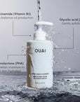 OUAI Detox Facial Cleanser - Deep Cleansing Face Wash with Glycolic Acid, Niacinamide & PHA - Removes Sweat, Dirt & Oil Without Drying - Gentle Face Cleanser for Post-Workout (7.8 Fl Oz)