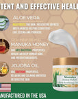 Green Leaf Naturals - Manuka Honey Face Cream - 8oz -Aloe Vera - Jojoba Oil Infused - Body Cream - Gluten Free Moisturizer for Kids & Adults - Nourishing Skin Care