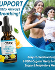 Lung Detox Respiratory Health Drops - Organic Respiratory Supplements Herbal Lung Cleanse, Mullein Drops for Lungs Bronchial Support, Mucus Clear with Mullein Leaf Extract, Elderberry Supplement 1 oz