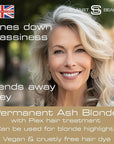 Ash Blonde Hair Dye with added Plex Hair Care Conditioner, Permanent Hair Color with Cool Ash Hair Toner for Blond Hair, Vegan Hair Dye, Cruelty-Free - Smart Beauty Hair Color
