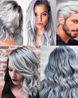 Silver Gray Hair Color Wax, Natural Hairstyle Wax 4.23 oz, Temporary Hairstyle Cream for Party, Cosplay, Halloween, Daily use, Date, Clubbing (Silver Grey)