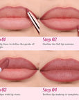 2 PCS Lip Liner and Lip Stain Combo Set, High Pigmented Long Lasting Velvet Lip Tint, Well-Defined Lipliner, Weightless Waterproof Not Animal Tested, Matte Finish Makeup