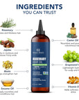 Botanic Hearth 100% Pure Rosemary Oil For Hair Growth (6.7 fl oz) Infused With Biotin, Jojoba & castor Oil | Nourishing & Volumizing | Non GMO Verified