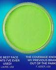 Blue Squid Face Paint Water Based Single Cake Professional Face Paint & Body Paint - Water Activated, Kids Adults Face Painting for Costume, Halloween Makeup, Cosplay - UV Pastel Green Face Paint 30g