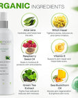 Aloe Vera Toner for Sensitive Skin: Hydrating Facial Toner for Women Anti Aging Dry, Oily & Acne Prone Skin with Soothing Aloe Vera, Pore Minimizing Witch Hazel, pH Balancing Antioxidant Green Tea 8oz